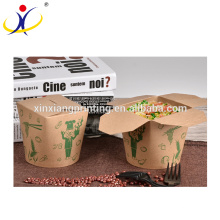 Caja biodegradable modificada para requisitos particulares de los tallarines de las pastas del logotipo, caja de papel redonda para el embalaje de los alimentos